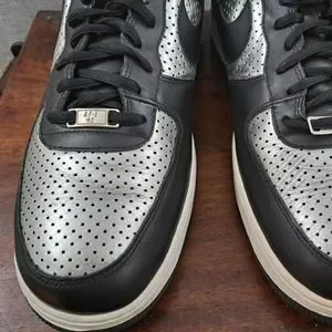 Nike | Shoes | Nike Air Force Low Black White Metallic  display picture 2
